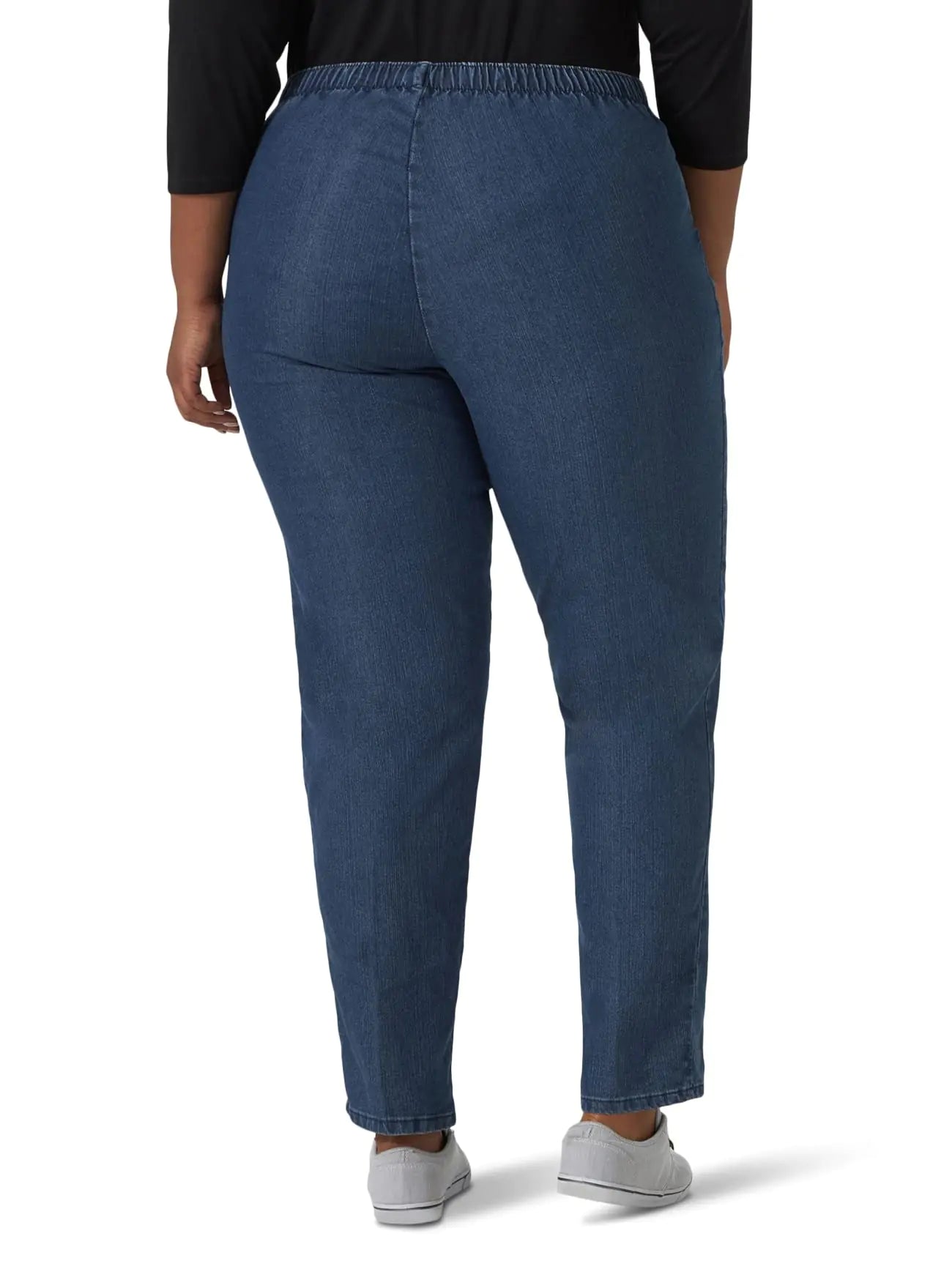 Chic Classic Collection Womens Plus Size Stretch Elastic Waist Pull-On Pant 26 Mid Shade Denim